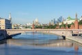 Bolshoy Moskvoretsky Bridge over Moskva river, Moscow, Russia Royalty Free Stock Photo