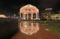 Christmas decorations near Bolshoy Theatre in Moscow by night on Christmas season