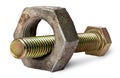 Bolt and big old nut Royalty Free Stock Photo