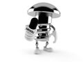 Bolt character holding interview microphone Royalty Free Stock Photo