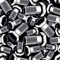 Bolt 3d black and white vector seamless pattern. Creative Royalty Free Stock Photo