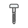 Bolt, Filled outline icon, carpenter and handyman tool and equipment set
