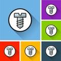 Bolt icons with long shadow Royalty Free Stock Photo