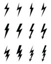 Bolt lighting flash icons Royalty Free Stock Photo