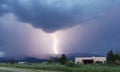 A Bolt of Lightning in the Mountains Royalty Free Stock Photo