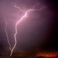 Bolt of lightning on sunset Royalty Free Stock Photo