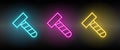 bolt, make vector icon yellow, pink, blue neon set. Tools vector icon