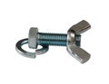 Bolt nut lamellar isolated on a white background Royalty Free Stock Photo