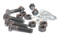 Bolt,nut and washer in isolated white background Royalty Free Stock Photo