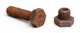 A bolt and nut on a white background Royalty Free Stock Photo