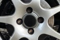 Bolt pattern of aluminum rim. Four hole bolt pattern. Royalty Free Stock Photo