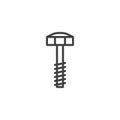 Bolt, screw line icon