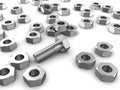 Bolt with screws Royalty Free Stock Photo