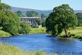 Bolton Abbey from River Wharfe, Wharfedale, Yorkshire Dales, England, UK Royalty Free Stock Photo