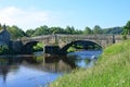Bolton Bridge over River Wharfe at Bolton Abbey Village, Wharfedale, Yorkshire Dales, England, UK Royalty Free Stock Photo
