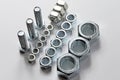 Bolts and screw-nut of different sizes Royalty Free Stock Photo