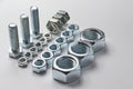 Bolts and screw-nut of different sizes Royalty Free Stock Photo