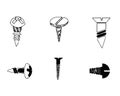 Bolts screws line icon, vector illustration. Bolts screws linear concept sign.