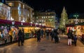 Bolzano Christmas market in the evening. Trentino Alto Adige, Italy.