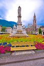 Bolzano main square and cathedral view