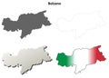 Bolzano blank outline map set - Italian version