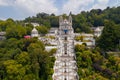 Bom Jesus Sanctuary drone aerial view in Braga, Portugal Royalty Free Stock Photo