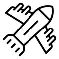 Bomb airplane icon outline vector. Nuclear war