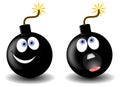 Bomb Cartoons Facial Expressions Royalty Free Stock Photo