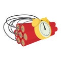 Bomb with clock timer cartoon icon Royalty Free Stock Photo