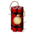 Bomb with clock timer icon on white background Royalty Free Stock Photo