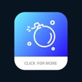 Bomb, Comet, Explosion, Meteor, Science Mobile App Button. Android and IOS Line Version Royalty Free Stock Photo