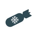 Bomb Cyclone icon with cyclone, tornado, & noreaster snowflake Royalty Free Stock Photo