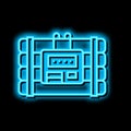 bomb danger neon glow icon illustration Royalty Free Stock Photo