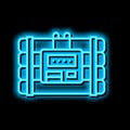 bomb danger neon glow icon illustration