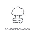 Bomb Detonation linear icon. Modern outline Bomb Detonation logo