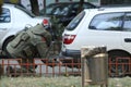 Bomb Disposal Expert in Bomb suit for Explosive ordnance disposal Royalty Free Stock Photo