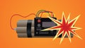 Bomb dynamite explosion illustration Royalty Free Stock Photo