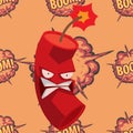 Bomb dynamite fuse vector illustration grenade attack power ball burning detonation explosion fire military destruction