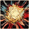 Retro Style Graphic Art: Ivory Supernova Explosion