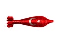 Bomb with the flag of Turkey. WMD. War, attack, threat Royalty Free Stock Photo