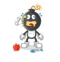 Bomb head burp mascot. cartoon vector