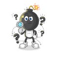 Bomb head searching illustration. character vector