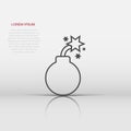 Bomb icon in flat style. Dynamite vector illustration on white isolated background. C4 tnt business concept Royalty Free Stock Photo