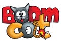 Bomb-like cat logo concept. Boomcat