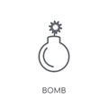 Bomb linear icon. Modern outline Bomb logo concept on white back