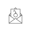 Bomb, message, email icon. Simple line, outline of information transfer icons for ui and ux, website or mobile application