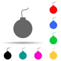 bomb multi color style icon. Simple thin line, outline vector of web icons for ui and ux, website or mobile application Royalty Free Stock Photo
