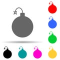 bomb multi color style icon. Simple thin line, outline vector of web icons for ui and ux, website or mobile application Royalty Free Stock Photo