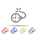 Bomb o\'clock multi color style icon. Simple thin line, outline vector of web icons for ui and ux, website or mobile application Royalty Free Stock Photo