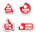 Bomb price stickers Royalty Free Stock Photo